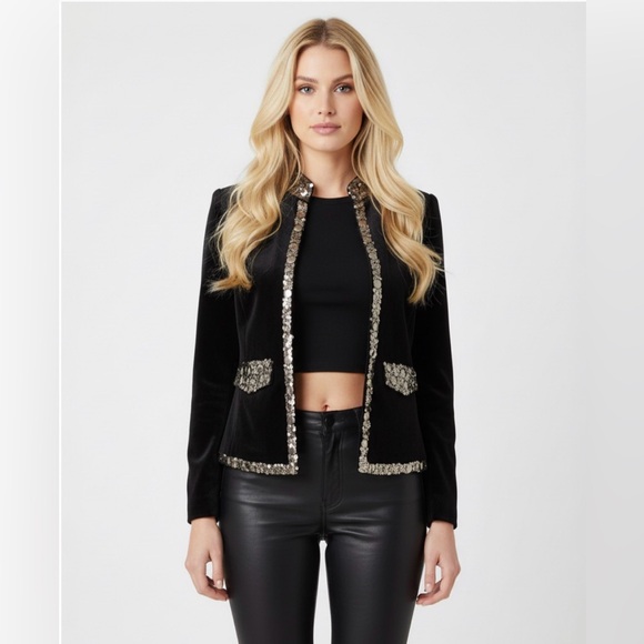 MICHAEL Michael Kors Jackets & Blazers - Michael Kors Black Velvet Jacket w/ Sequins ~ NWT